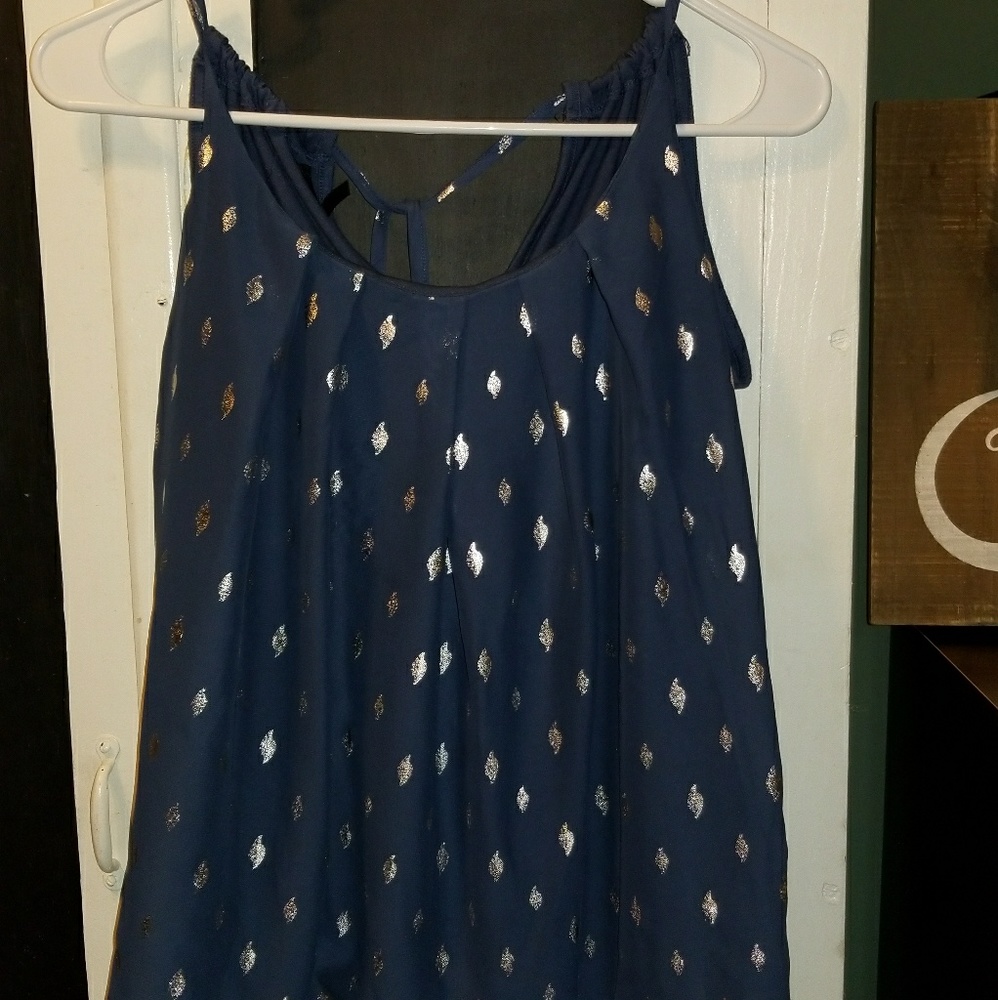 MAURICES-Navy Blue Banded Bottom Tank